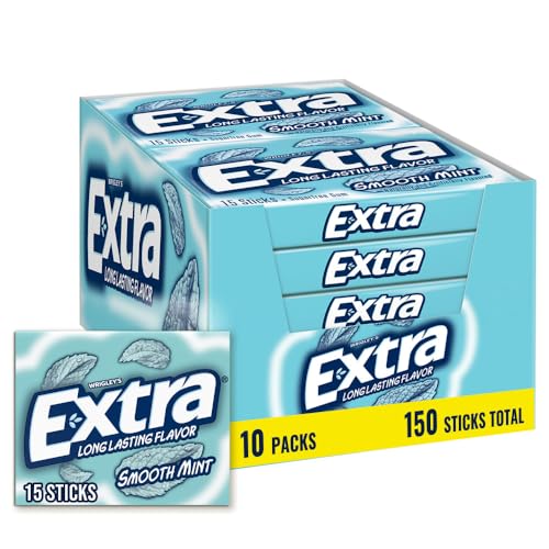 EXTRA Gum Smooth Mint Gum Sugar Free Chewing Gum Individually Wrapped Mint Gum Bulk Pack 15 Stick Pack of 10 - Image 1