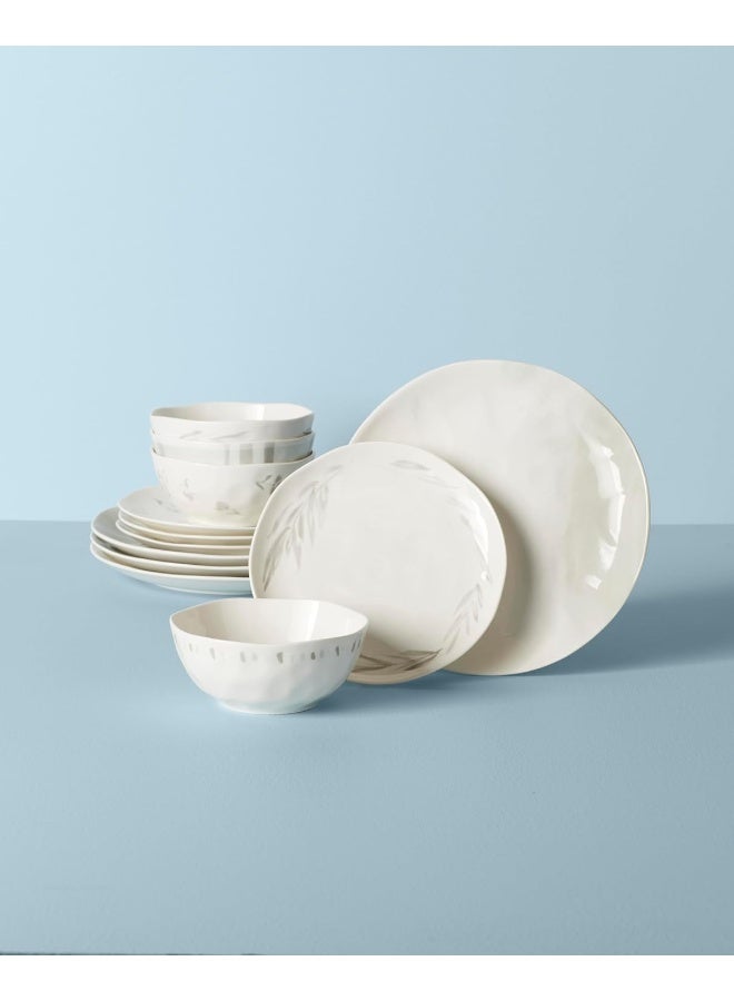 Lenox Oyster Bay 12Pc Dinnerware Set 1520 White - Image 2