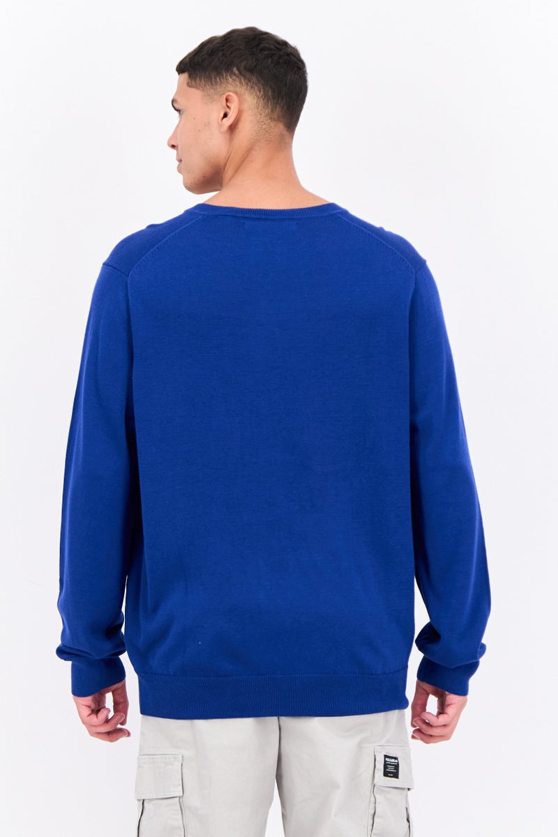 PERRY ELLIS سويت شيرت رجالي بأكمام طويلة على شكل حرف V، رمادي غامق - Image 3