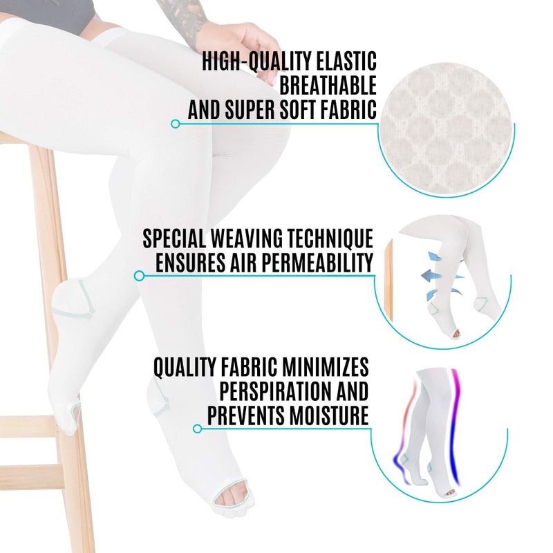 invera Anti Embolism Compression Stockings, Thigh High Unisex Ted Hose Socks 15-20 mmHg Moderate Level (XXXL) - Image 3