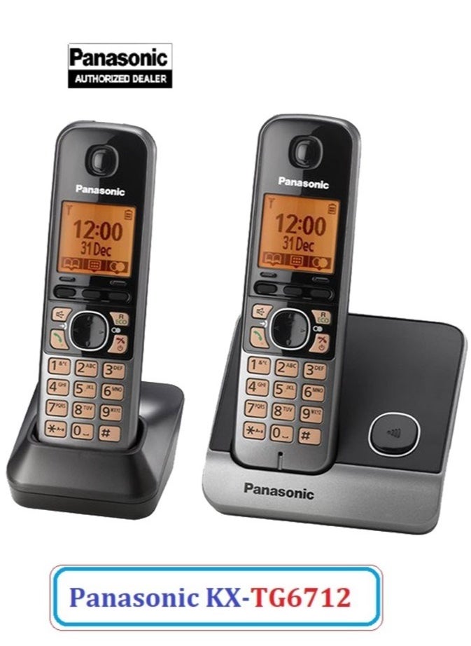 Panasonic Expandable Cordless Phone System with Amber Backlit Display 2 Handsets KX-TG6712 - pzsku/Z6B6A1AA9BDC1A5EA4879Z/45/_/1722372690/304fb21e-6be3-488a-adf9-0361c00849ba