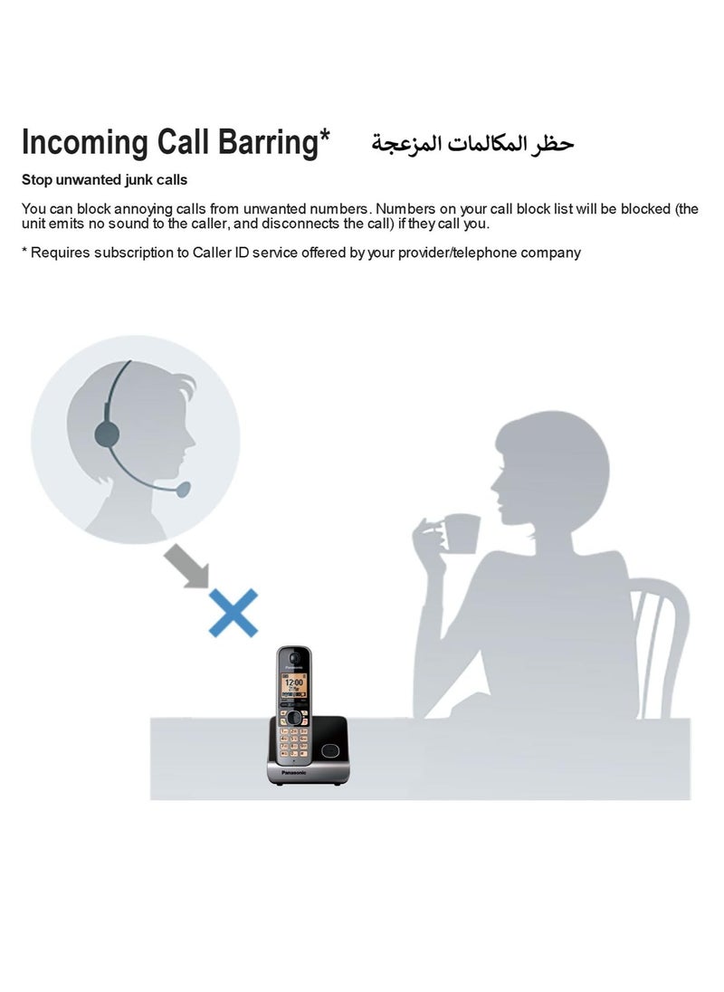Panasonic - Panasonic Expandable Cordless Phone System with Amber Backlit Display 2 Handsets KX-TG6712 - Image 1