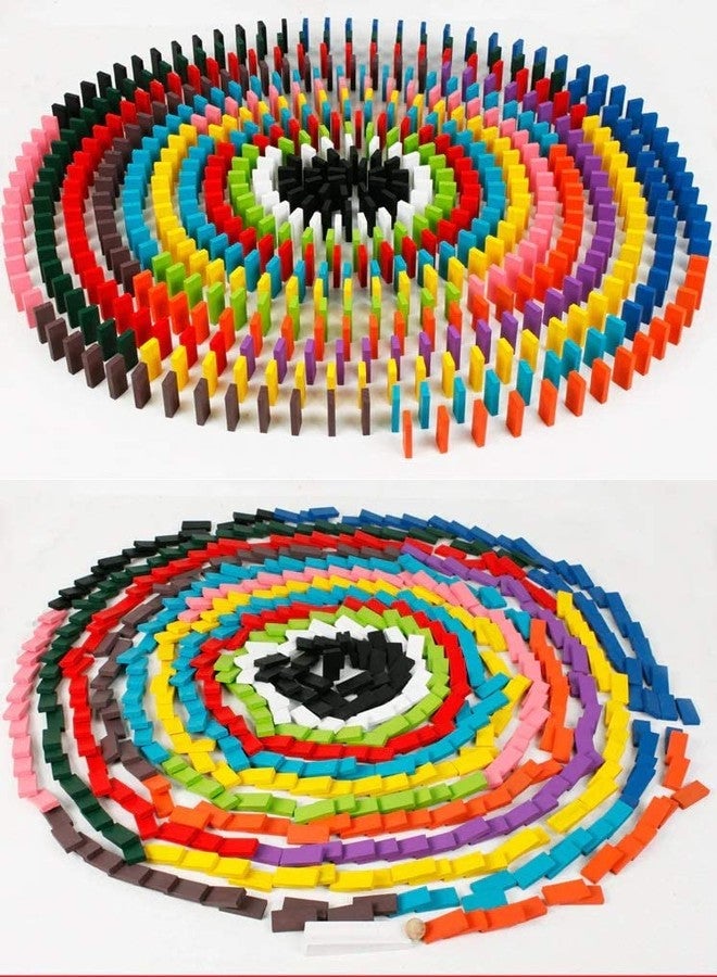 VikriDA 120 PCS Super Domino Blocks, 12 Colors Bulk Wooden Dominoes - Building Block Tile Game Racing Educational Toy- Best Gift for Kids - Image 3