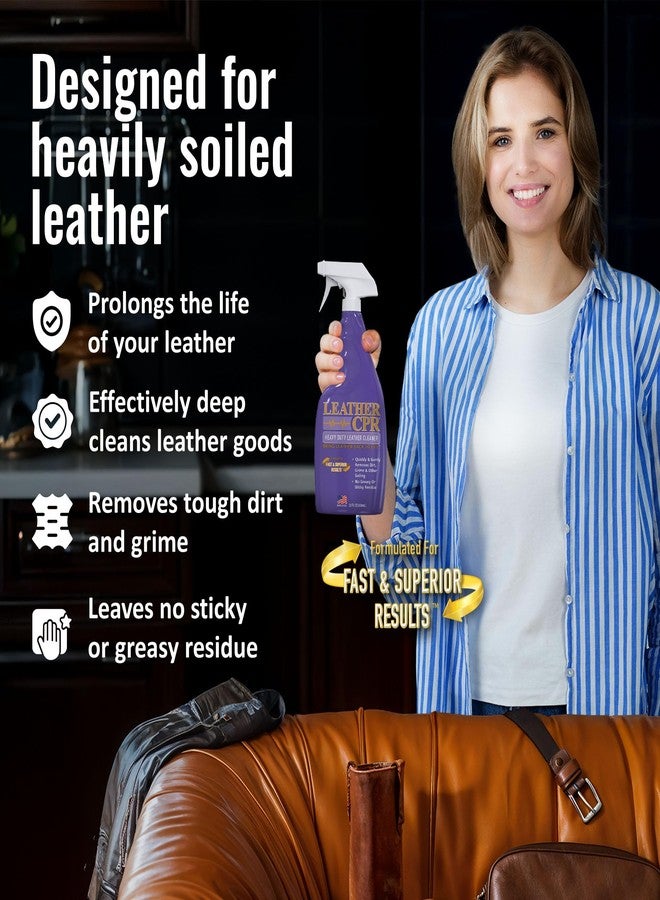 Leather CPR Heavy Duty Leather Cleaner 22oz - Car Interior Cleaner For Heavy Dirt & Grime, Heavily Soiled Furniture Leather Cleaner For Couch, Car Seat,Purses, Shoes, Boots, & More - Image 5