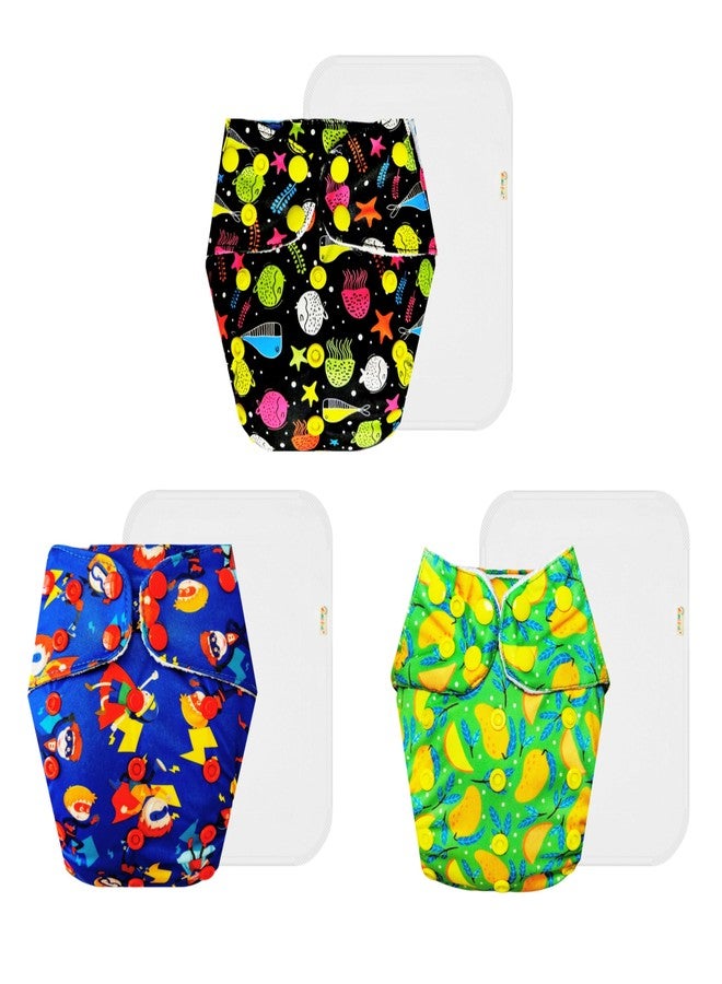 حفاضات دمبلدو القماشية الممتازة مع حشوة قطنية (عبوة من 3) | ملائمة تمامًا | مانعة للتسرب | سريعة الجفاف | مناسبة للارتداء طوال اليوم | من 3 أشهر إلى 3 سنوات | للجنسين - Image 1