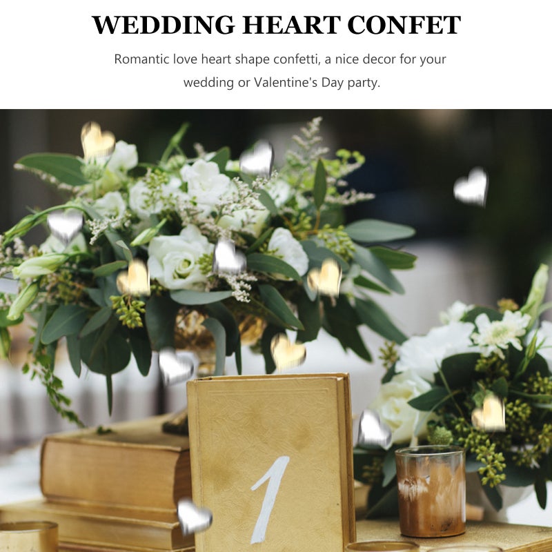 2 Packs of Heart Shape Confetti Valentine Wedding Anniversary Heart Confetti Table Scatter Decoration - Image 2