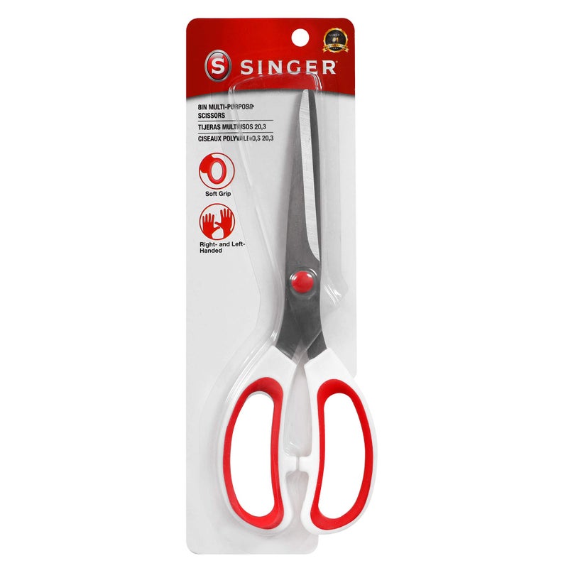 SINGER 00450 8-Inch All Purpose Scissor with Comfort Grip, , - Image 1