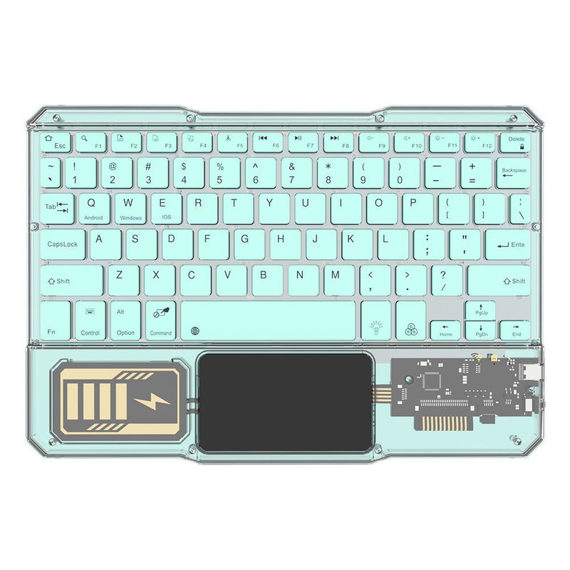 Colorful Bluetooth Keyboard RGB Adjustable Backlight Night Light Long Life Tablet PC Universal Wireless Keyboard lake blue - Image 1