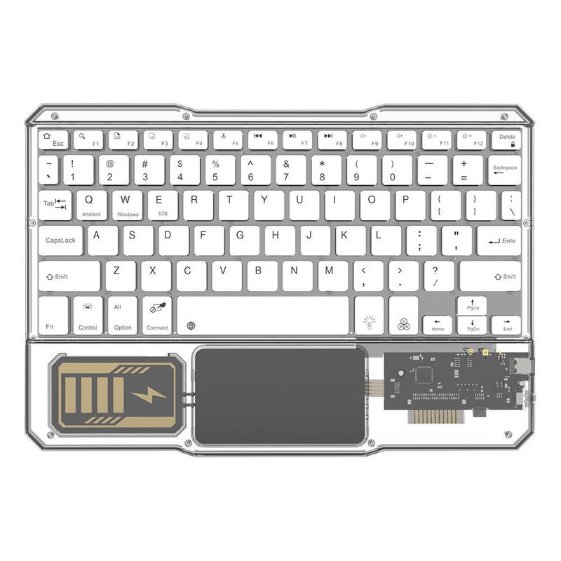 Colorful Bluetooth Keyboard RGB Adjustable Backlight Night Light Long Life Tablet PC Universal Wireless Keyboard lake blue - Image 2