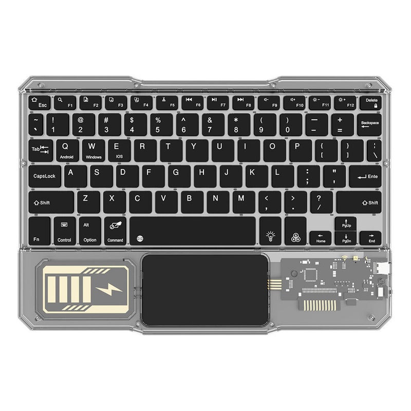 Colorful Bluetooth Keyboard RGB Adjustable Backlight Night Light Long Life Tablet PC Universal Wireless Keyboard lake blue - Image 3