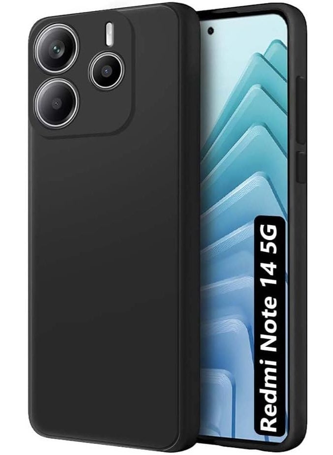 Protective Cover For Redmi Note 14 , Slim Fit Soft Back TPU Case Flexible Silicone Cover Compatible For Redmi Note 14 - Black