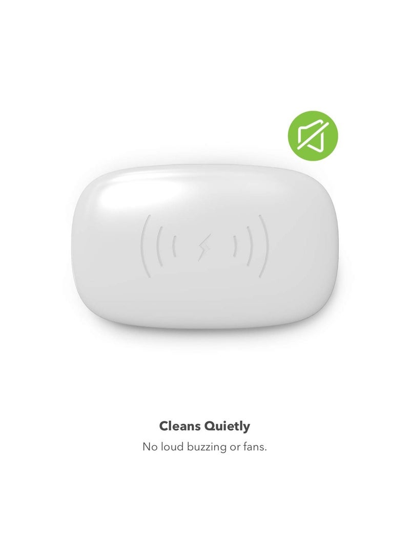 Smartphone light sanitizer with Universal Wireless Charging, UV Cell Phone Sanitizer, Dual Universal Cell Phone Charger Box, Electronics Qi Wireless Charger and UV Sanitizer - White