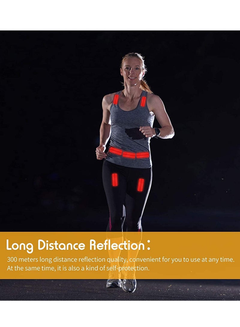 30 Pieces Warning Reflective Stickers Safety Reflective Stickers Night Visibility Adhesive Stickers Waterproof Reflective Tape Stickers for Vehicle Motorcycle Bicycle, 1.18 x 3.25 Inch - Image 3