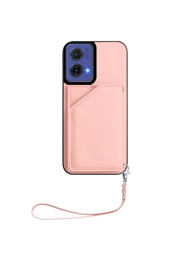 اس-توب جراب لهاتف Motorola S50 Neo Skin Feel مع أربع فتحات للبطاقات وحزام معصم - Image 2
