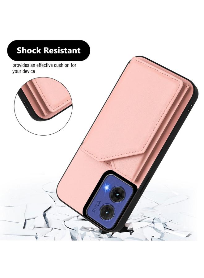 اس-توب جراب لهاتف Motorola S50 Neo Skin Feel مع أربع فتحات للبطاقات وحزام معصم - Image 3