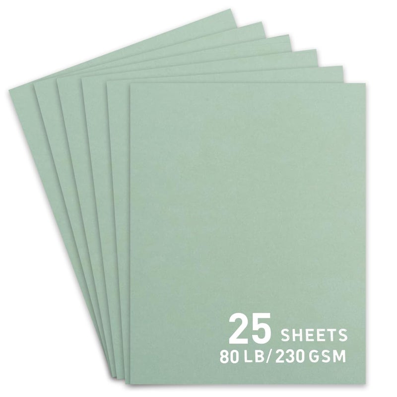 25Sheets Sage Green Cardstock Paper, A4 Card stock for Cricut, Thick Construction Paper for Card Making, Scrapbooking, Craft 90 lb / 250 gsm
