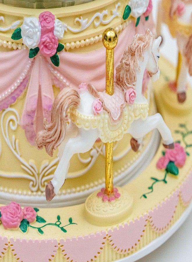 Mr.Winder Carousel Snow Globe Gift, Music Box with Light 8-Horse Windup Musical Christmas Valentine Birthday Anniversary Present for Daughter Wife Girl Girlfriend Granddaughter - Image 4