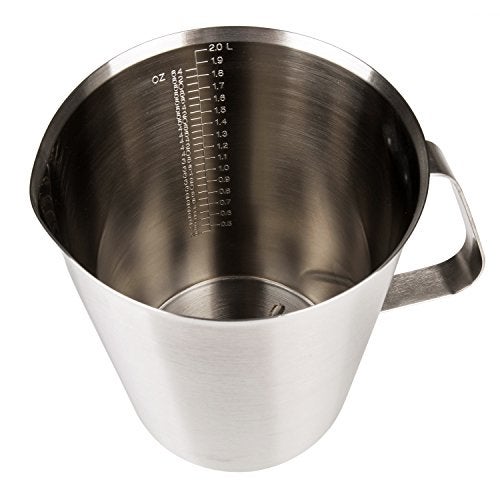 GRSPEHS Measuring Cup, Stainless Steel Measuring Cups (64OZ/2 Liter- 8 Cup), Heavy-Duty Frothing Pitcher, Milk Frothing Pitcher Milk Frother Cup with Marking with Handle for Espresso Machines, Latte Art - Image 3