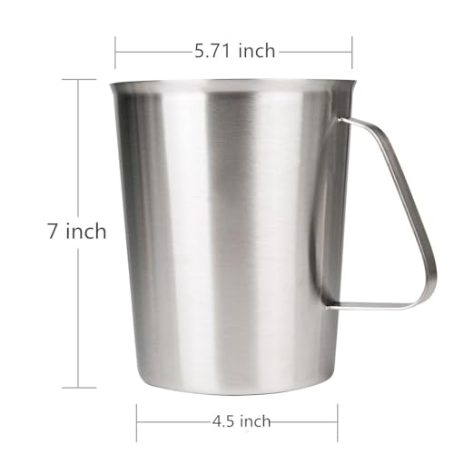 GRSPEHS Measuring Cup, Stainless Steel Measuring Cups (64OZ/2 Liter- 8 Cup), Heavy-Duty Frothing Pitcher, Milk Frothing Pitcher Milk Frother Cup with Marking with Handle for Espresso Machines, Latte Art - Image 2
