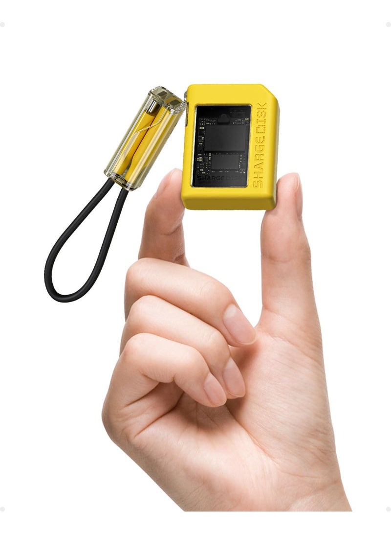 SHARGE Disk SSD Enclosure with Active Fan, 10Gbps USB-C 3.2 Gen2, Compatible with M-Key NVMe M.2 2230 SSDs Only, Yellow - Image 1