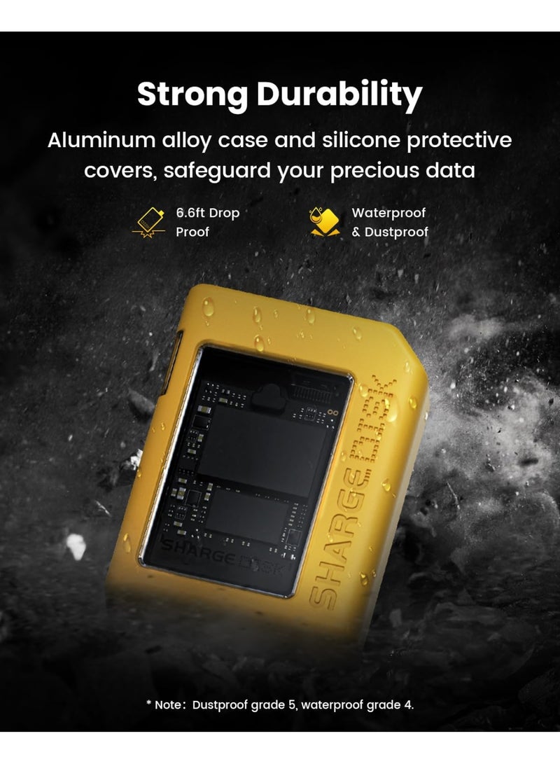 SHARGE Disk SSD Enclosure with Active Fan, 10Gbps USB-C 3.2 Gen2, Compatible with M-Key NVMe M.2 2230 SSDs Only, Yellow - Image 5