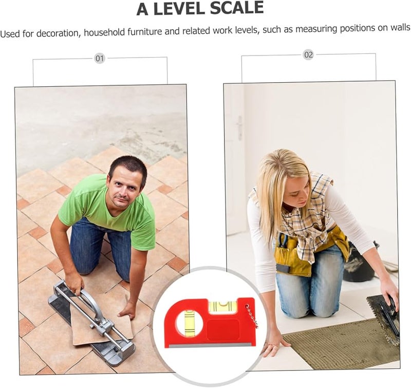 Red Fluorescent Bubble Ruler Line Level Tool for Bricklaying Tiling Flooring Construction - Image 4