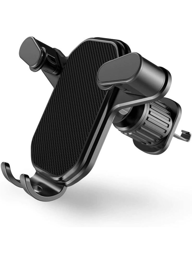 Car Phone Holder Mount for Transversal/Vertical Vent, [Upgraded Never Fall Metal Clip] Handsfree Cell Phone Holder for Car