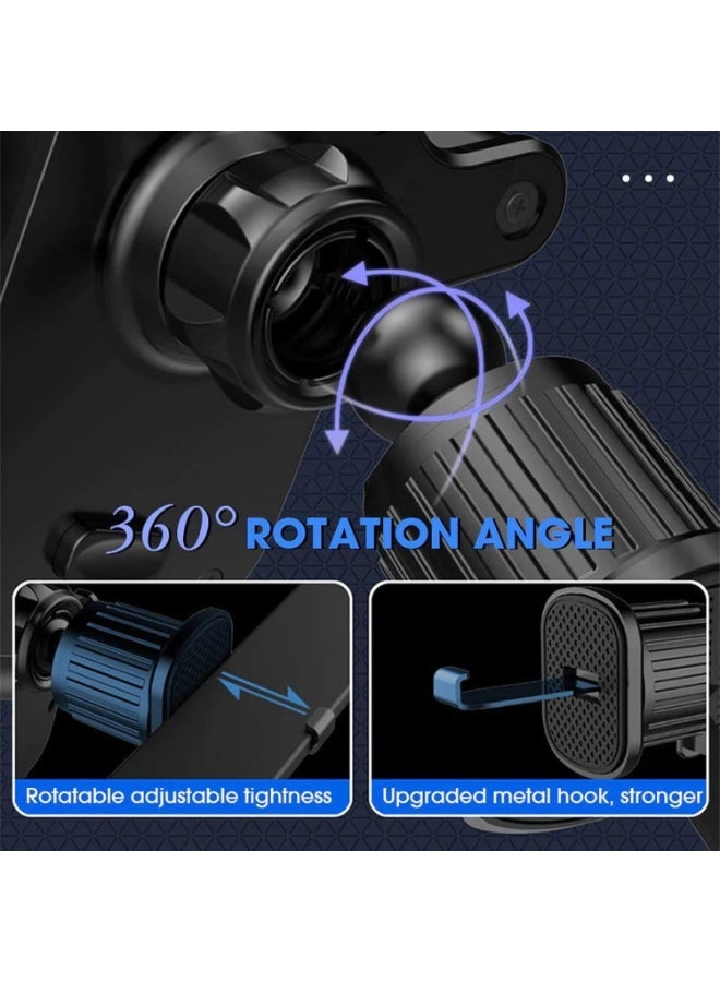 IMPERIUM Car Phone Holder Mount for Horizontal & Vertical Air Vents, Upgraded Never-Fall Metal Clip Car Phone Mount, 360° Rotation Hands-Free Cell Phone Holder, Adjustable Base Compatible with iPhone, Samsung & All Smartphones - Image 2