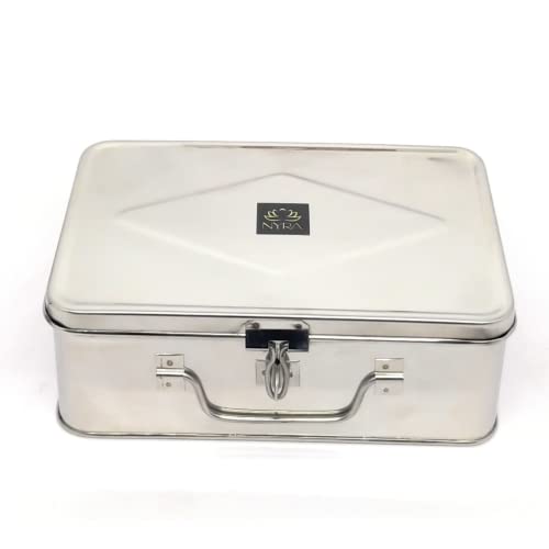 Nyra® Stainless Steel Manual Locker/Piggy Bank/Jewelry Box for Home and Shop counter and Glossy finish(X-Large) - Image 1