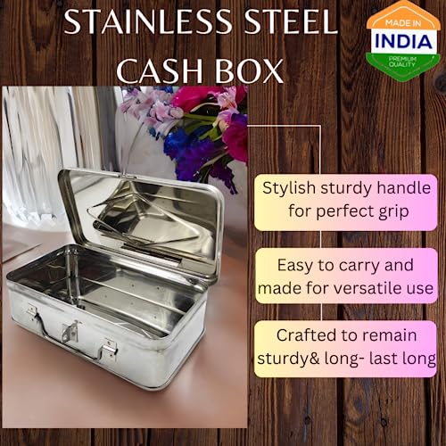 Nyra® Stainless Steel Manual Locker/Piggy Bank/Jewelry Box for Home and Shop counter and Glossy finish(X-Large) - Image 3