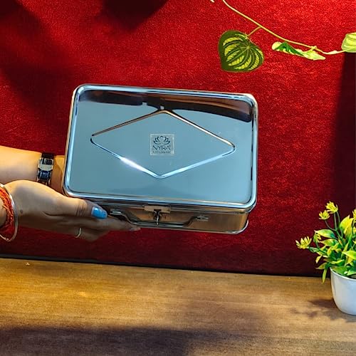 Nyra® Stainless Steel Manual Locker/Piggy Bank/Jewelry Box for Home and Shop counter and Glossy finish(X-Large) - Image 5