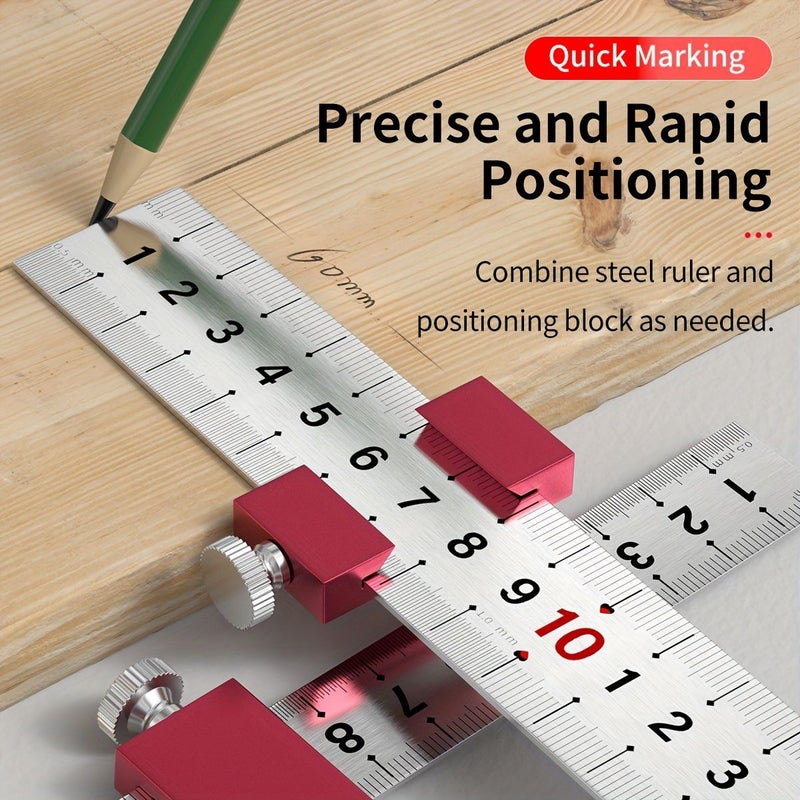 Precision Ruler Positioning Block 19.69inch Steel Ruler For Woodworking - Image 5