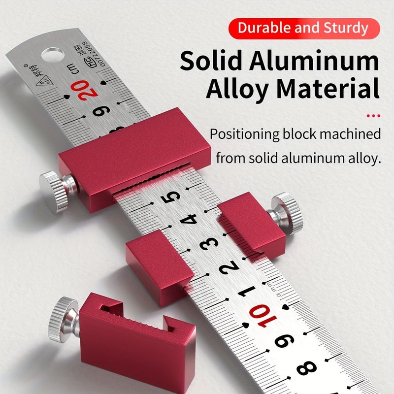 Precision Ruler Positioning Block 19.69inch Steel Ruler For Woodworking - Image 3