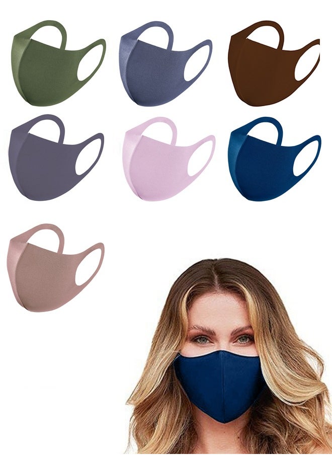 Generic - 7 Pcs Reusable Breathable Cloth Cotton Face Masks set, Fabric Face Covering Dust Proof (Mixcolour) - Image 1