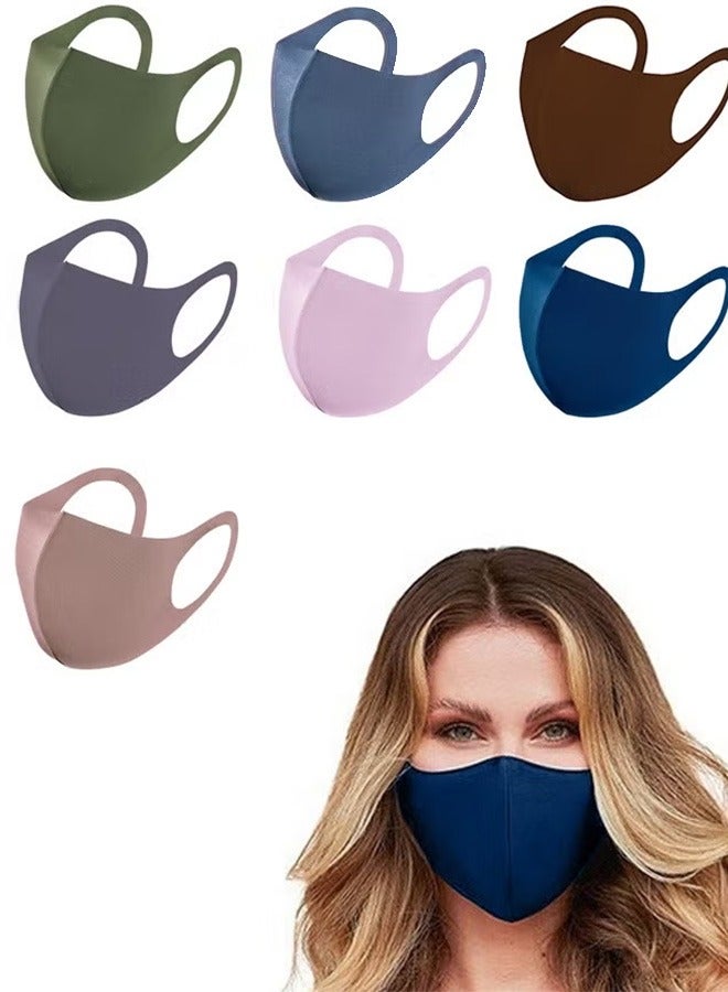 7 Pcs Reusable Breathable Cloth Cotton Face Masks set, Fabric Face Covering Dust Proof (Mixcolour) - Image 1