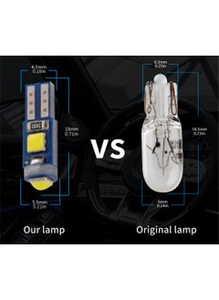 Zembil 5 Pieces White T5 LED Speedometer Dial Ambient Lighting Bulb  - Image 3