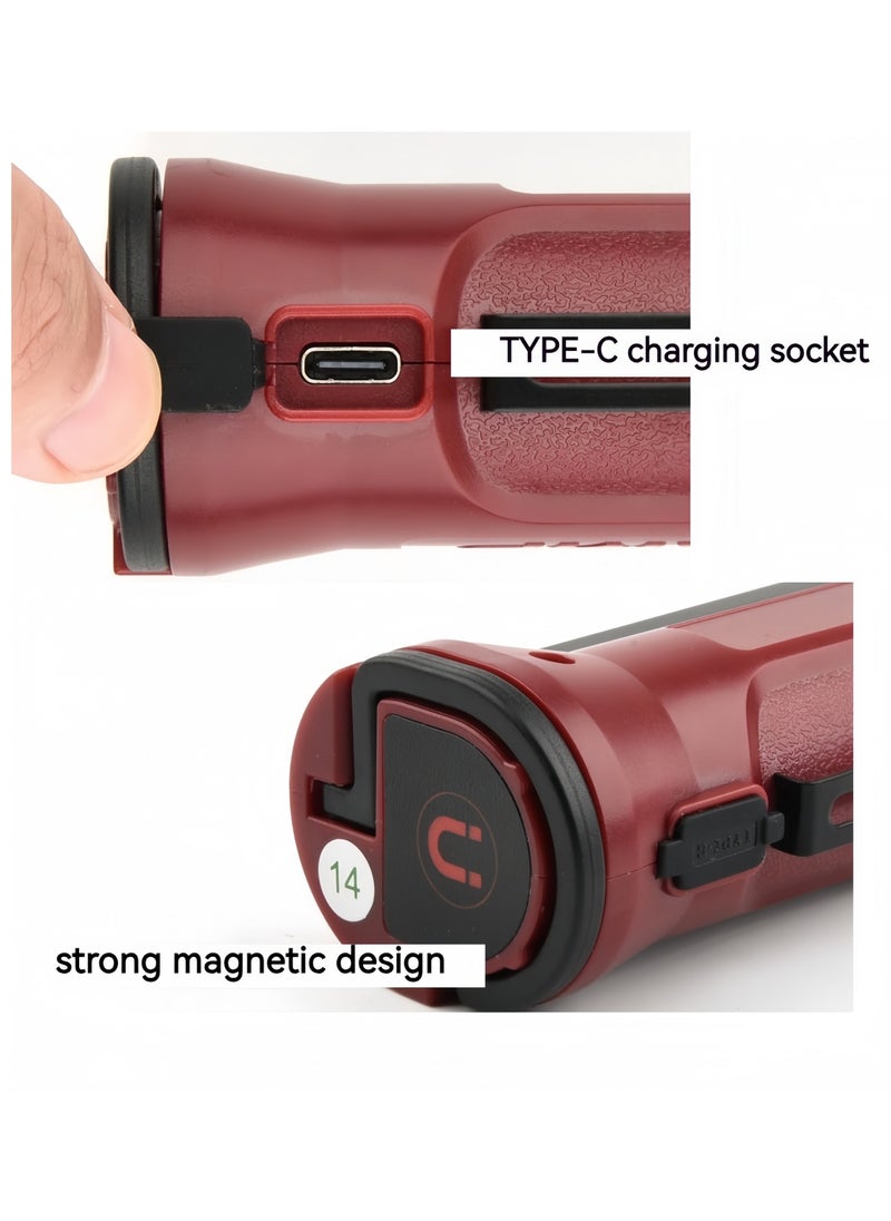 DRAVEN - GG - LED Work Light USB Rechargeable Waterproof and Hanging Hook Magnetic Base Versatile Usage Foldable Flashlight for Car Repairing Camping  Mechanic Light for Job Site Lighting Engines Repair Work - Image 1