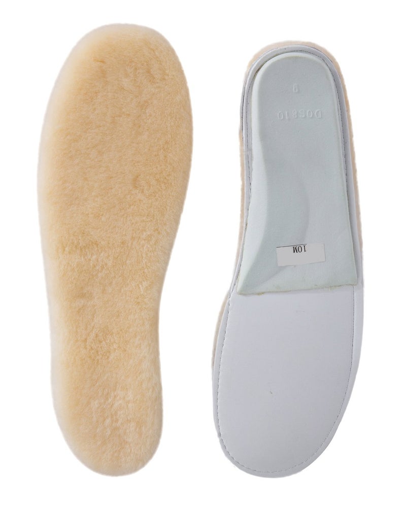 ABUSA Sheepskin Insoles Men's Premium Think Wool Fur Fleece Inserts Cozy & Fluffy 12 - Image 1
