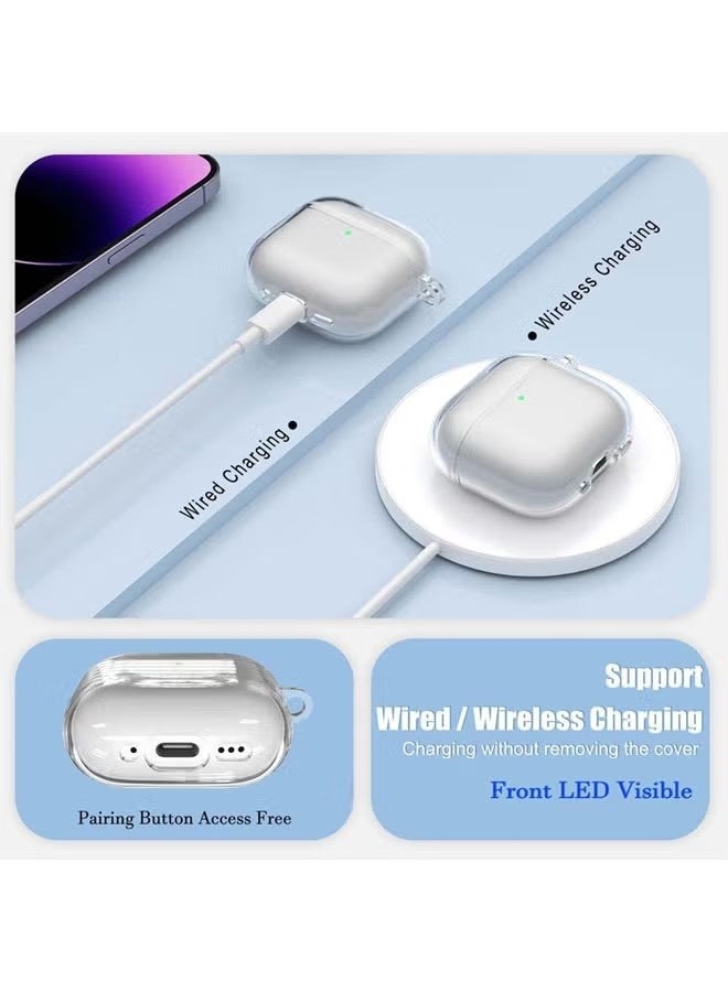 Soft Silicone Protective Case Cover for AirPods 4 with Cleaner Kit and Keychain - Image 4