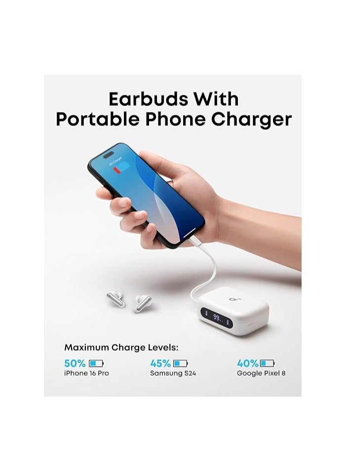 Soundcore P41i by Anker Adaptive Noise Cancelling Earbuds with Portable Phone Charger (Built-in USB-C Cable), 192-h Playtime, Immersive Sound, 6-Mic AI Calls, IPX5 Wireless Earbuds, Bluetooth 5.3 - White - Image 3