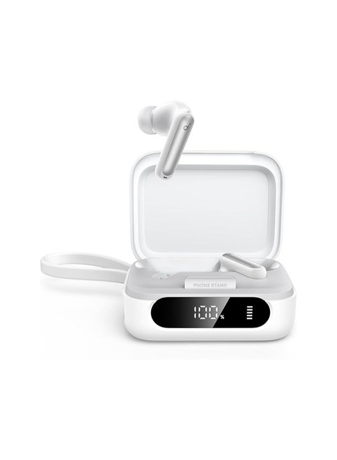 P41i by Anker Adaptive Noise Cancelling Earbuds with Portable Phone Charger (Built-in USB-C Cable), 192-h Playtime, Immersive Sound, 6-Mic AI Calls, IPX5 Wireless Earbuds, Bluetooth 5.3 - White