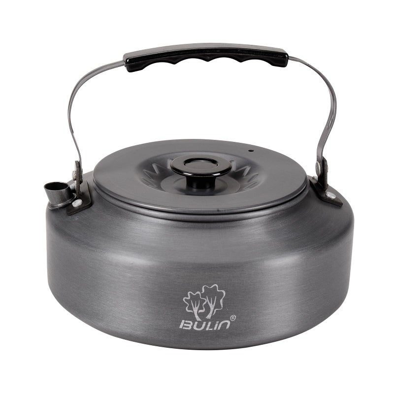 Bulin Camping Kettle, Large Portable Stovetop Tea Kettle Fast Heating Boiling Hot Water for Open Fire Lightweight Coffee Pot with Anti-Scald Handle & Carry Bag for Outdoor Hikingï¼ŒGrey-1.6L - Image 1