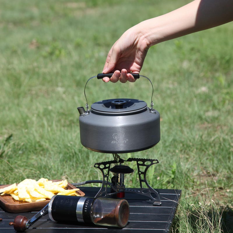 Bulin Camping Kettle, Large Portable Stovetop Tea Kettle Fast Heating Boiling Hot Water for Open Fire Lightweight Coffee Pot with Anti-Scald Handle & Carry Bag for Outdoor Hikingï¼ŒGrey-1.6L - Image 5