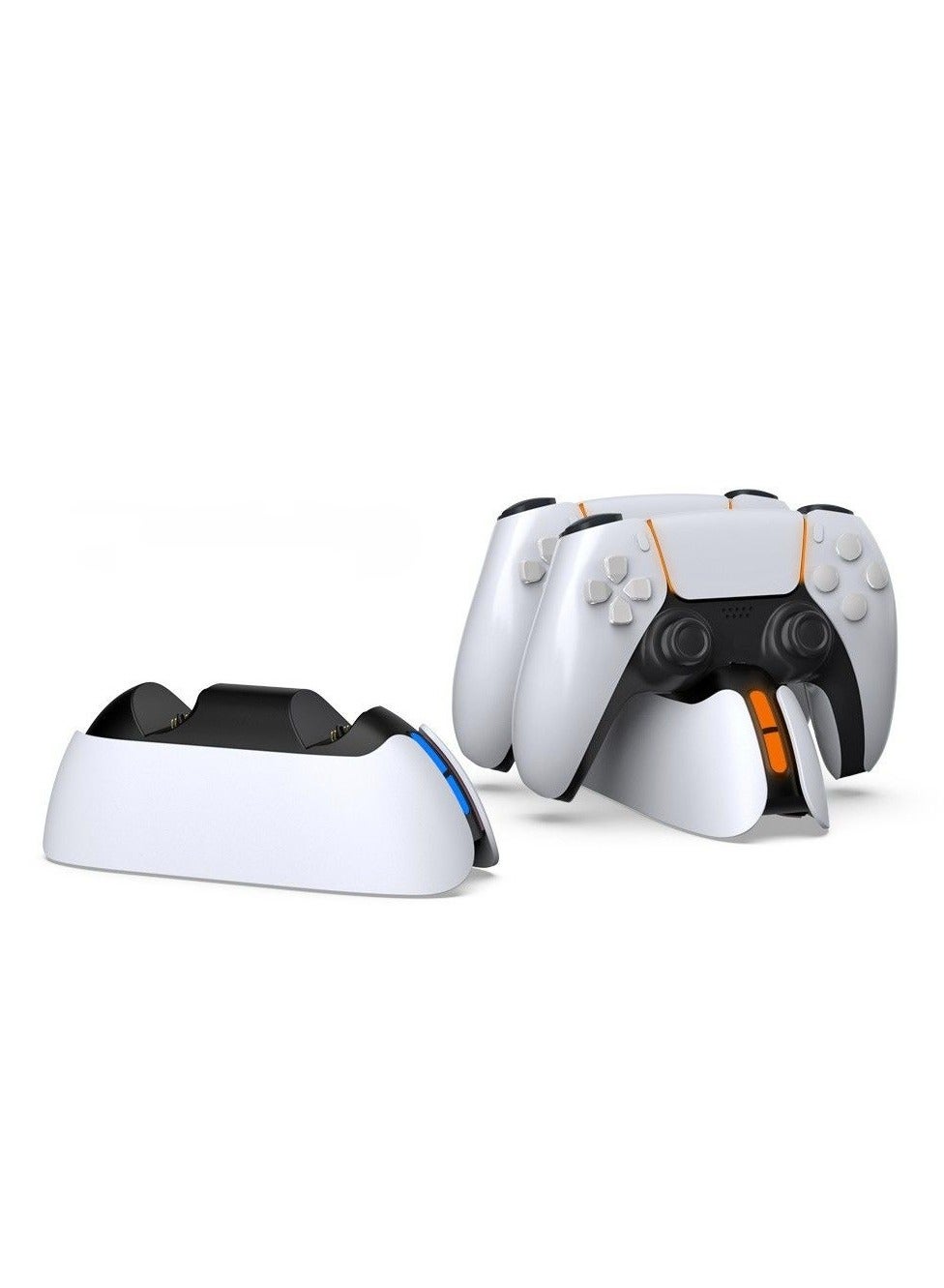 Upgraded PS5 Controller Charger, Fast Charging Dualsense Charging Station for Dual Playstation 5 Controllers with LED Indicator, White