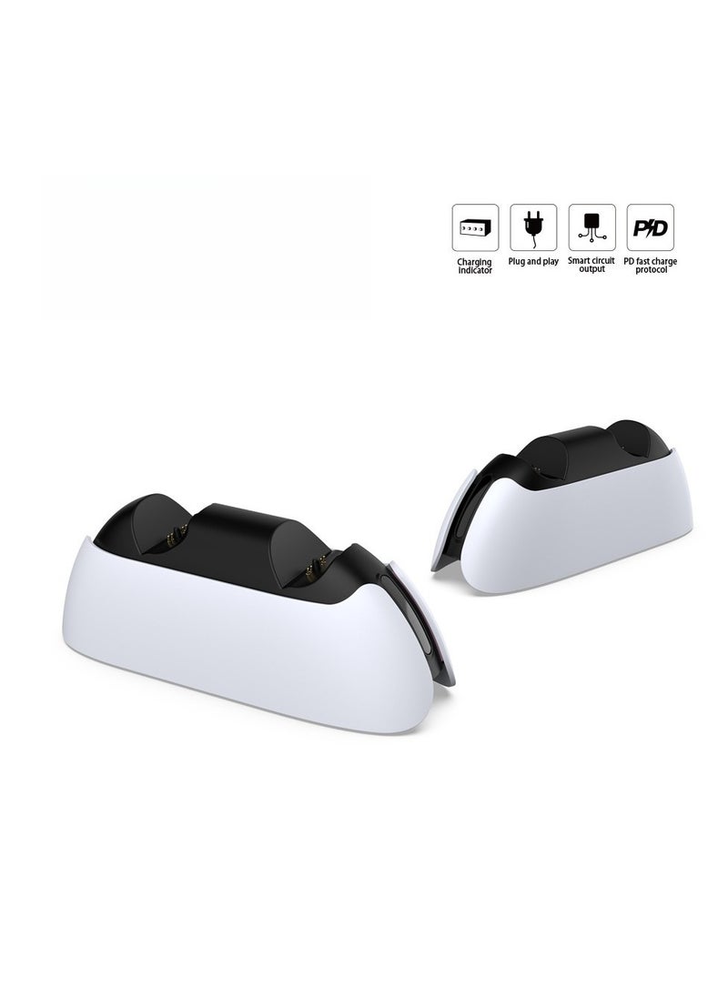 Generic Upgraded PS5 Controller Charger, Fast Charging Dualsense Charging Station for Dual Playstation 5 Controllers with LED Indicator, White  - Image 4