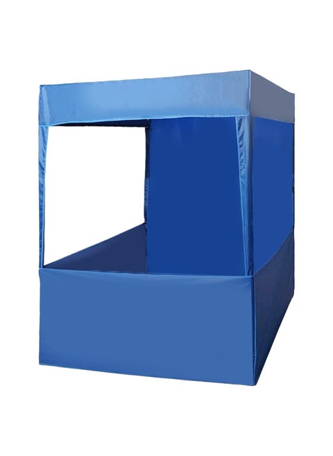 OUTO 4x4x7 ft Promotional Canopy 3Side Open Foldable Tent Lightweight Portable Water Resistant Multipurpose Gazebo for Advertisement Stall Promotion Activities Blue