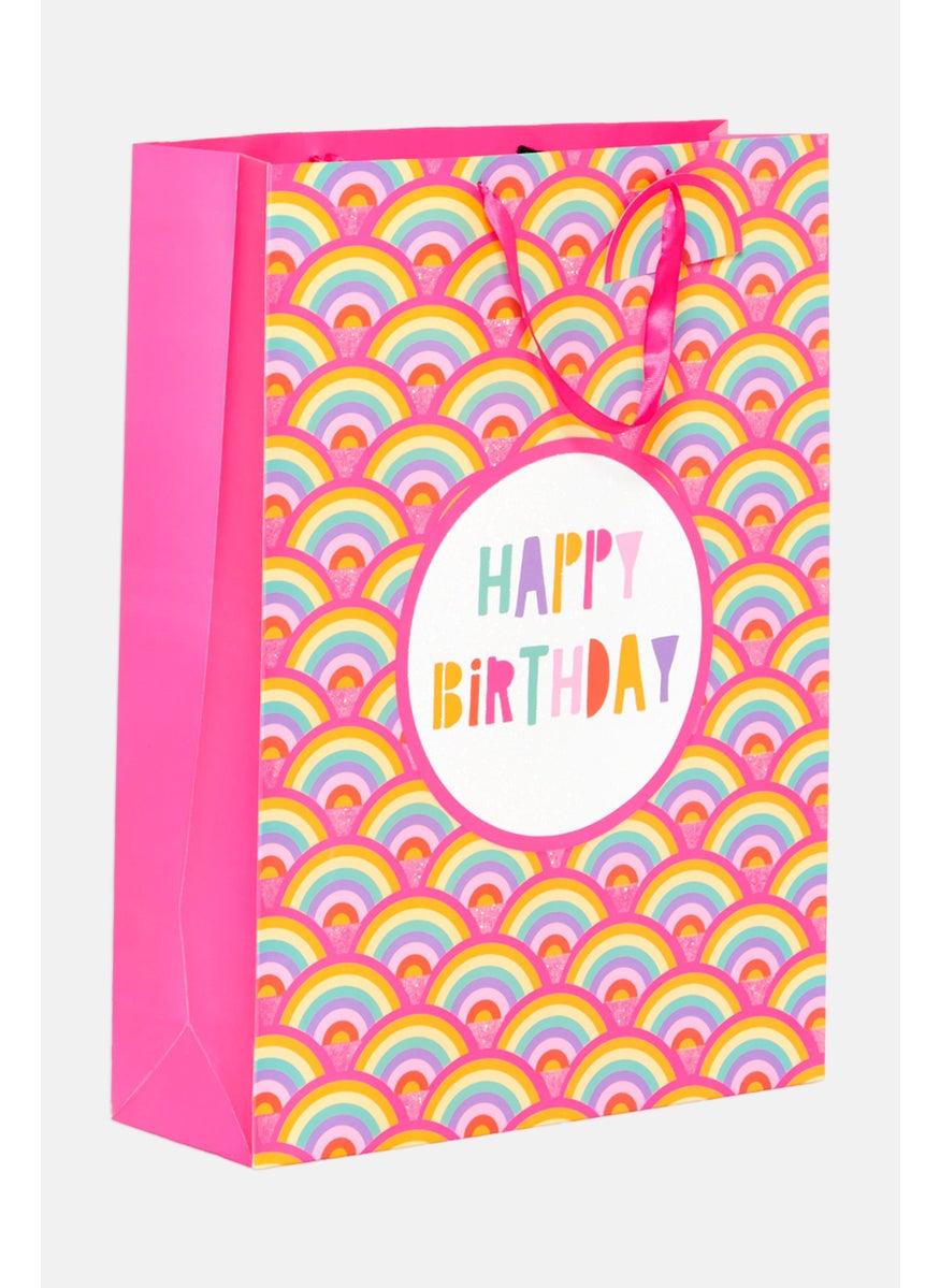 Stella Rose 2 Piece Glitteriest Happy Birthday Gift Bag 51 H x 38 L cm, Pink Combo  - Image 3