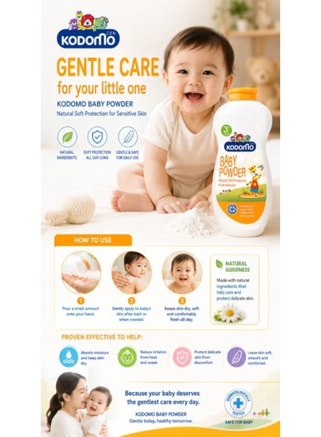 Kodomo Baby Powder Natural Soft Protection For Sensitive Skin 350g - Image 2