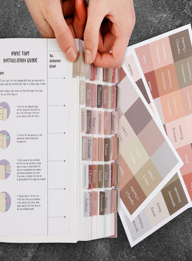 BRYTEFY Earth Tone Bible tabs,Polyvinyl Chloride (PVC), Large Print Laminated tabs for Women and Men, Easy to Read, Apply, Journaling Tabs - Image 3