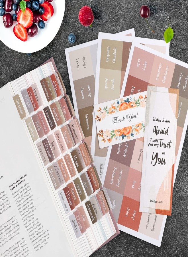 BRYTEFY Earth Tone Bible tabs,Polyvinyl Chloride (PVC), Large Print Laminated tabs for Women and Men, Easy to Read, Apply, Journaling Tabs - Image 2